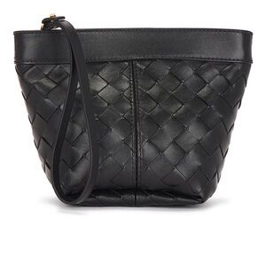 Bottega Veneta Black Woven Leather Wristlet